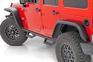 Jeep Wrangler Fender Flares - Front + Rear - Rough Country - High Clearance LED Flat - Black - '07-'18
